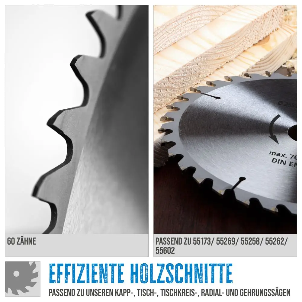 Güde Holzsägeblatt HM 255x30x60Z | Kappsägen, Tischkreissägen, Radialkappsägen