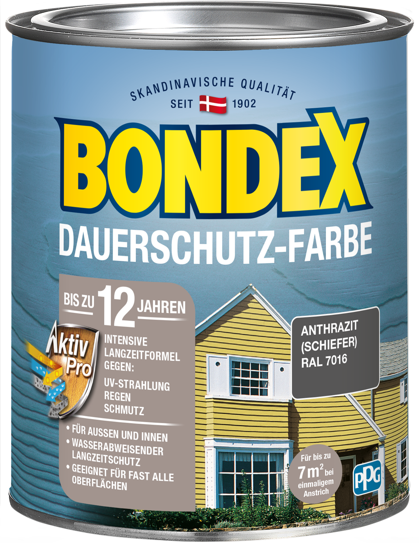 Bondex Dauerschutz-Farbe Schiefer 0,75l