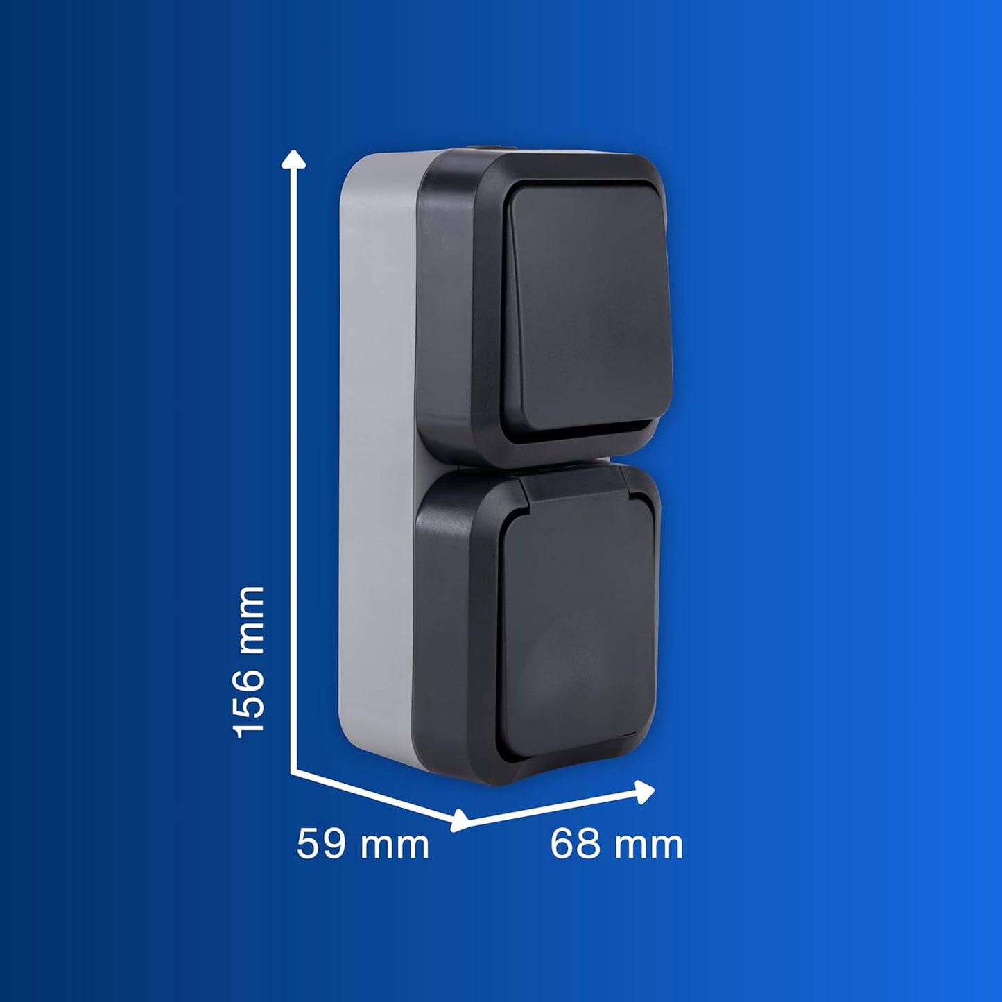 REV Wechselschalter + Steckdose Aufputz | IP55