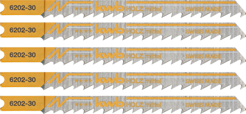 Stichsägeblätter, Holz, HCS, Universalschaft, Profi-Pack, 5xmittel