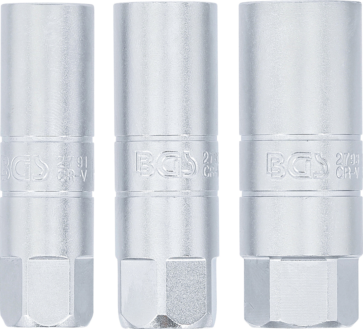 BGS Zündkerzen-Einsatz-Satz Zwölfkant | Antrieb Innenvierkant 3/8" | SW 14-16-18 mm | 3 teilig