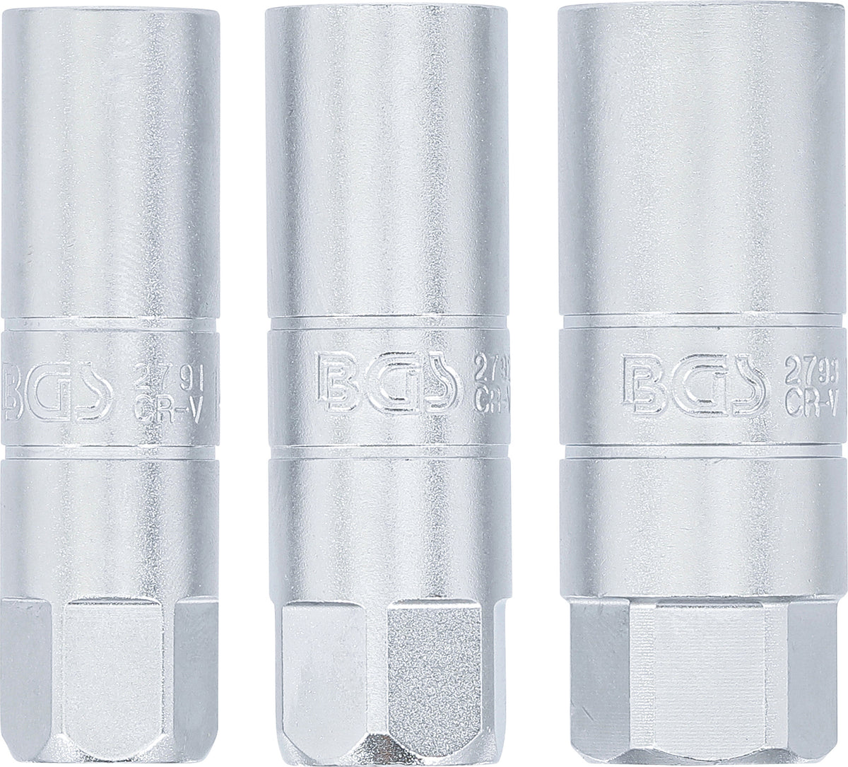 BGS Zündkerzen-Einsatz-Satz Zwölfkant | Antrieb Innenvierkant 3/8" | SW 14-16-18 mm | 3 teilig