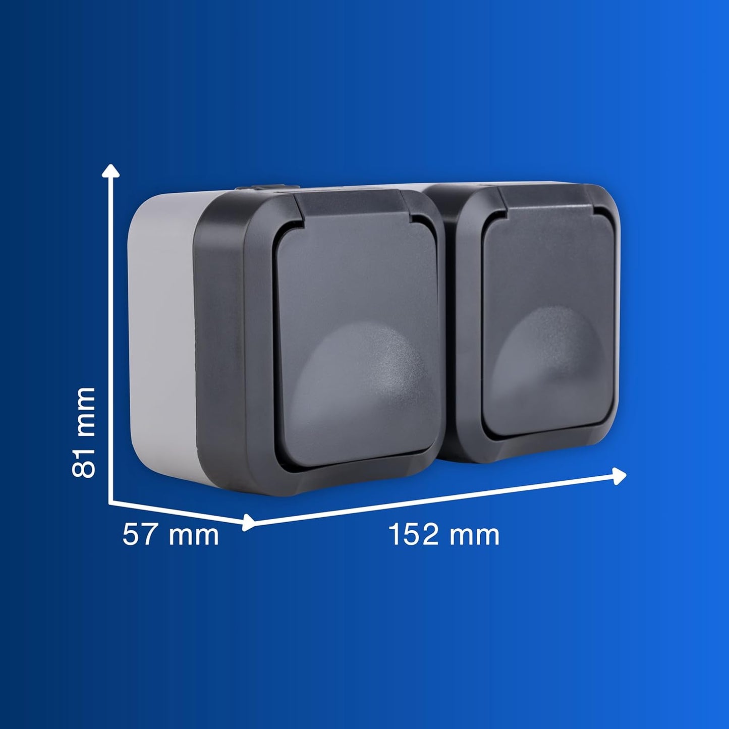 REV AquaStorm Steckdose 2-fach Aufputz | IP55
