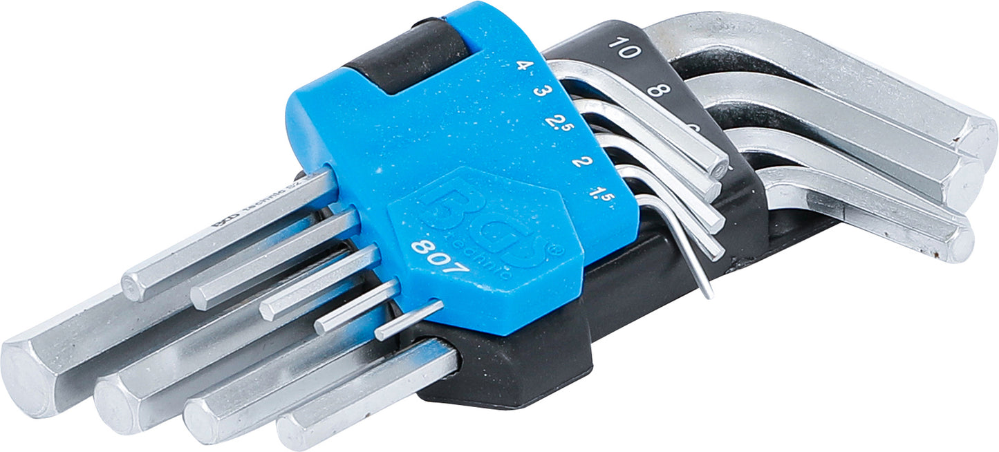 BGS Winkelschlüssel-Satz | kurz | Innensechskant 1,5 - 10 mm | 9 teilig