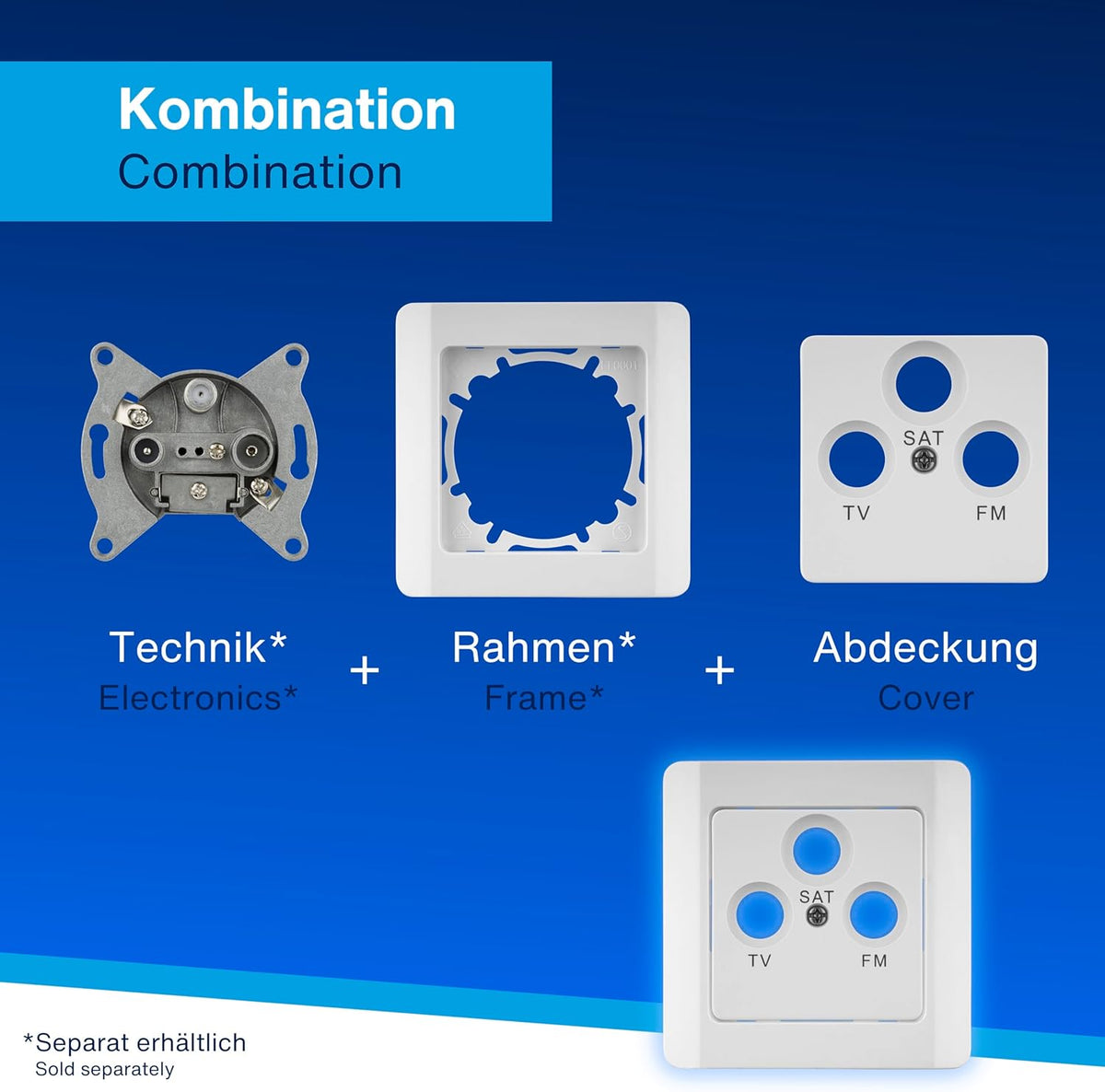 REV NOVA Abdeckung für Antennendose (TV/RF/SAT) | weiß