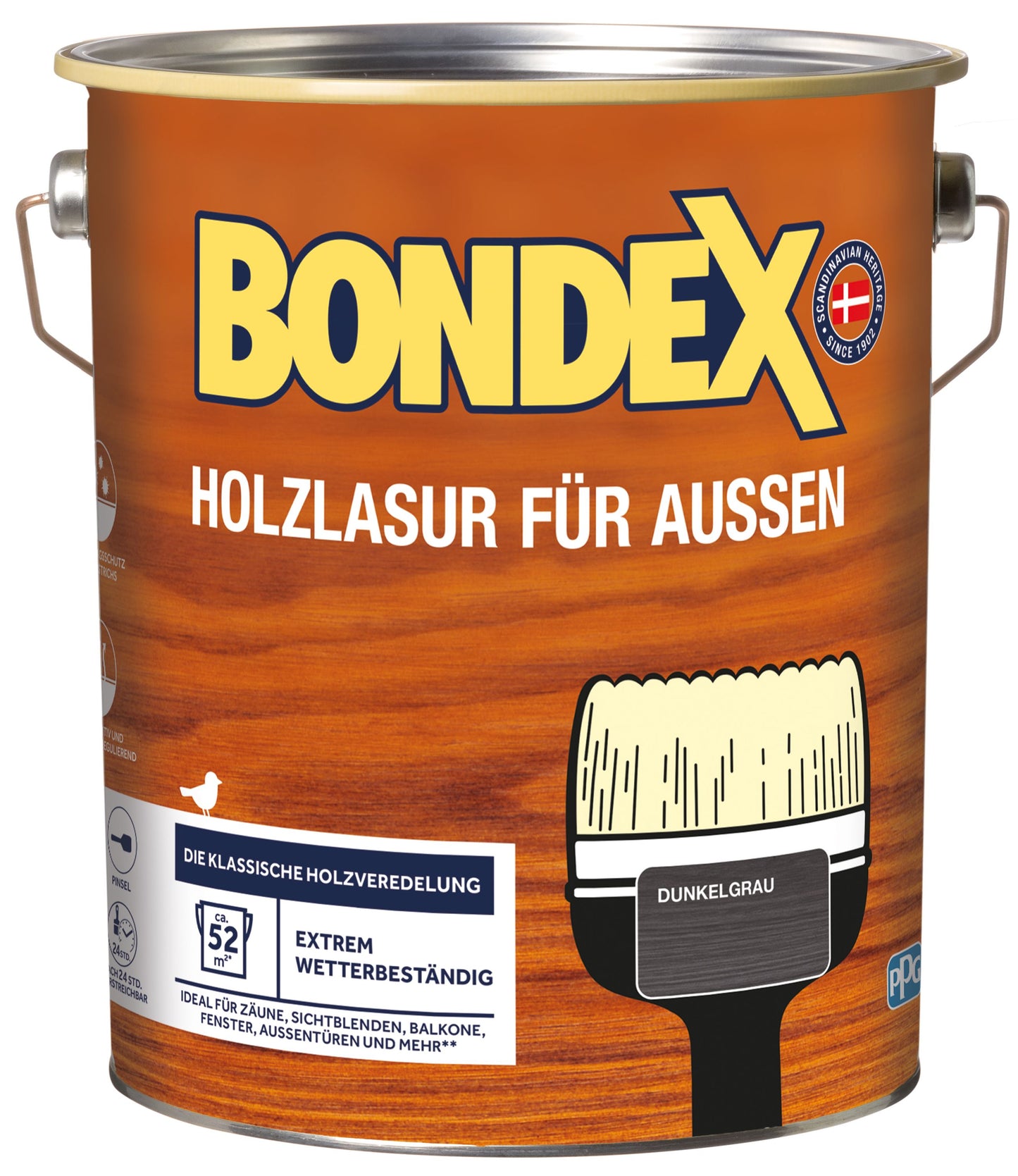 Bondex Holzlasur für Außen Dunkelgrau 4,00l