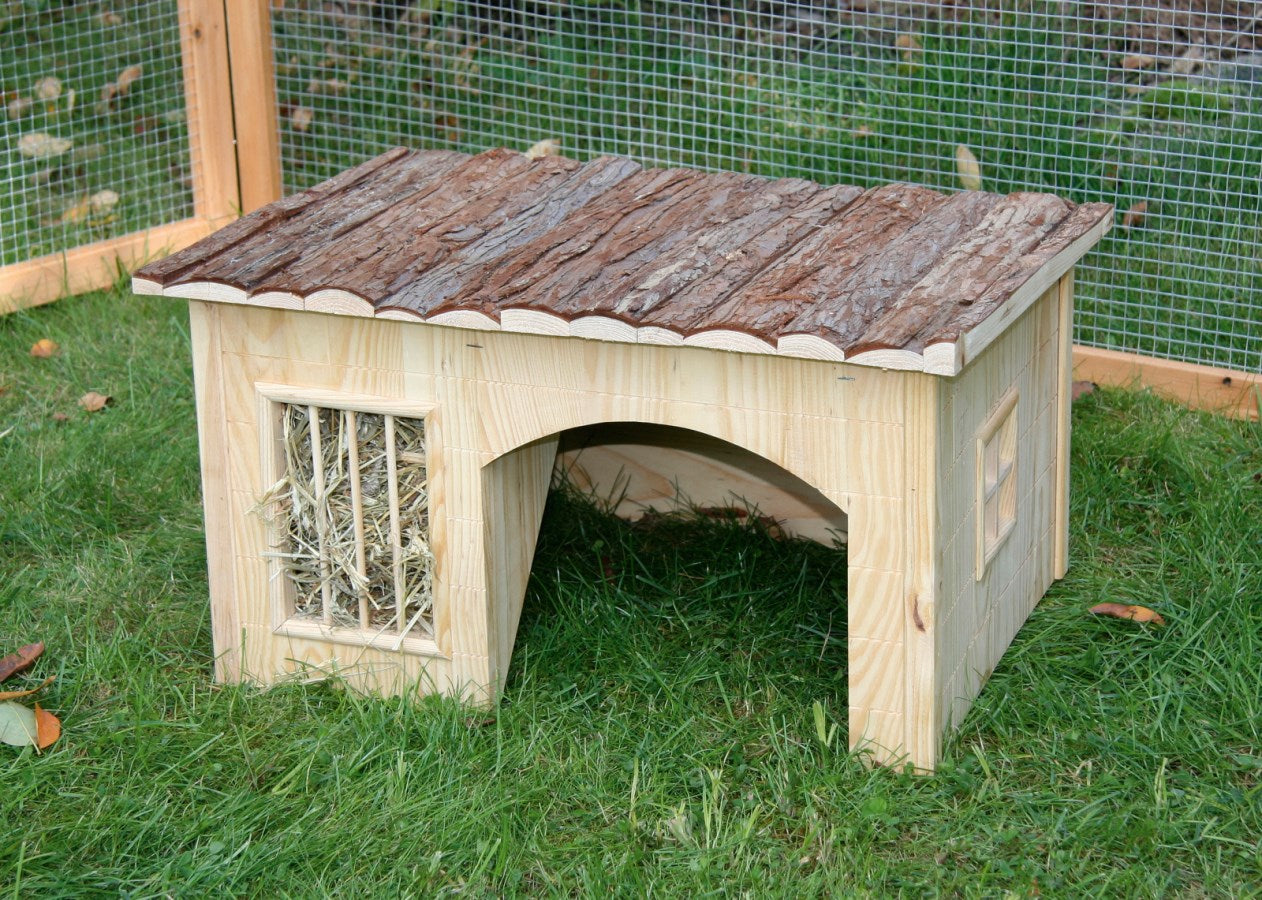 Kerbl Nagerhaus mit Heuraufe Nature | 54 x 41 x 30 cm