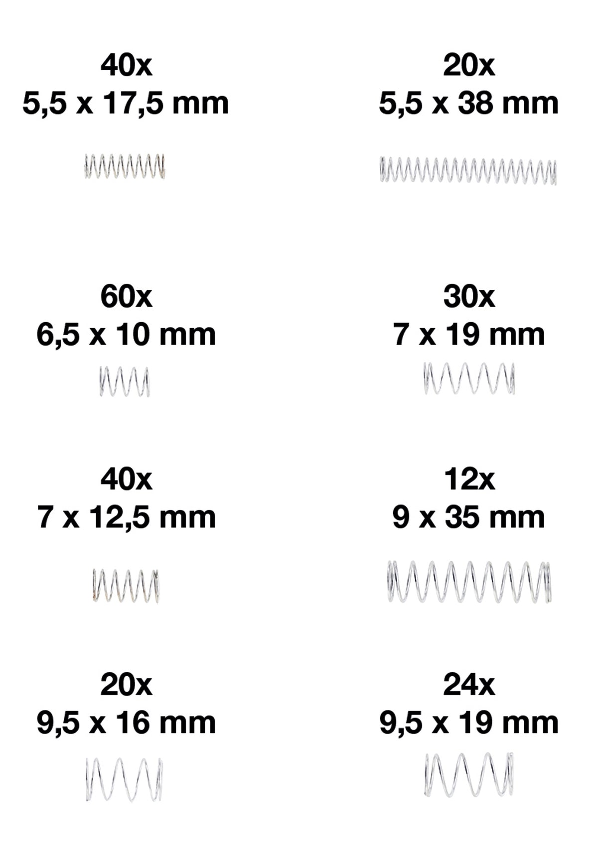 BGS Diy Federn-Sortiment | Druckfedern | 246-tlg.