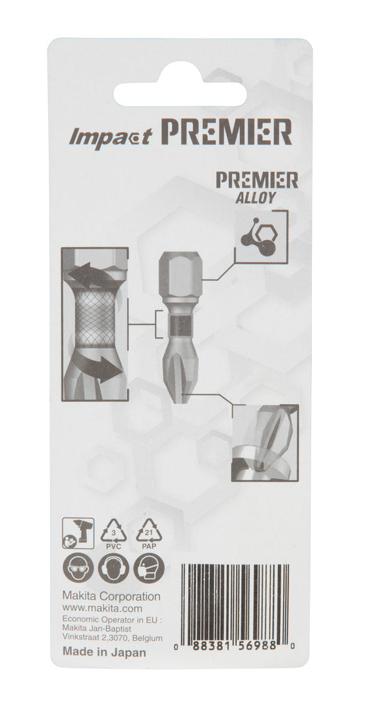 Makita Impact Premier Torsion-Bits "T20" | 2 Stück