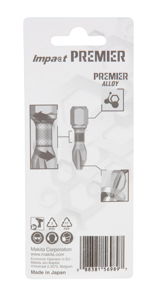 Makita Impact Premier Torsion-Bits "T25" | 2 Stück