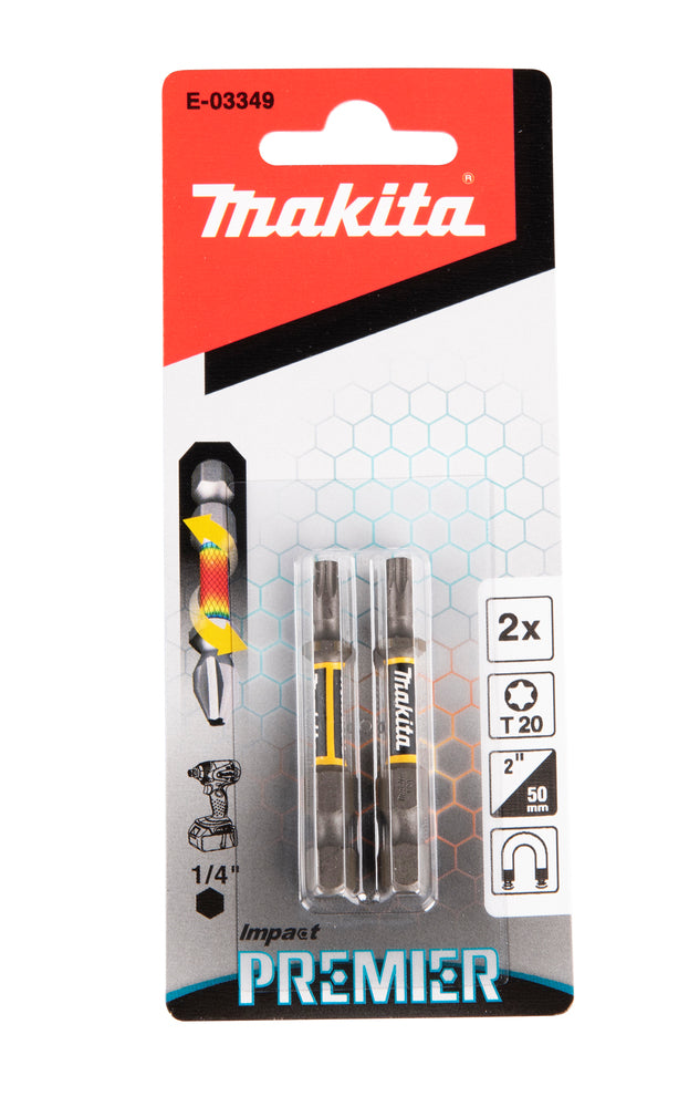 Makita Impact Premier Torsion-Bits "T20" | 50mm | 2 Stück