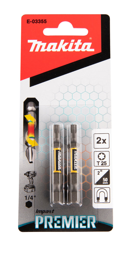 Makita Impact Premier Torsion-Bits "T25" | 50mm | 2 Stück