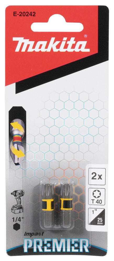 Makita Impact Premier Torsion-Bits "T40" | 2 Stück