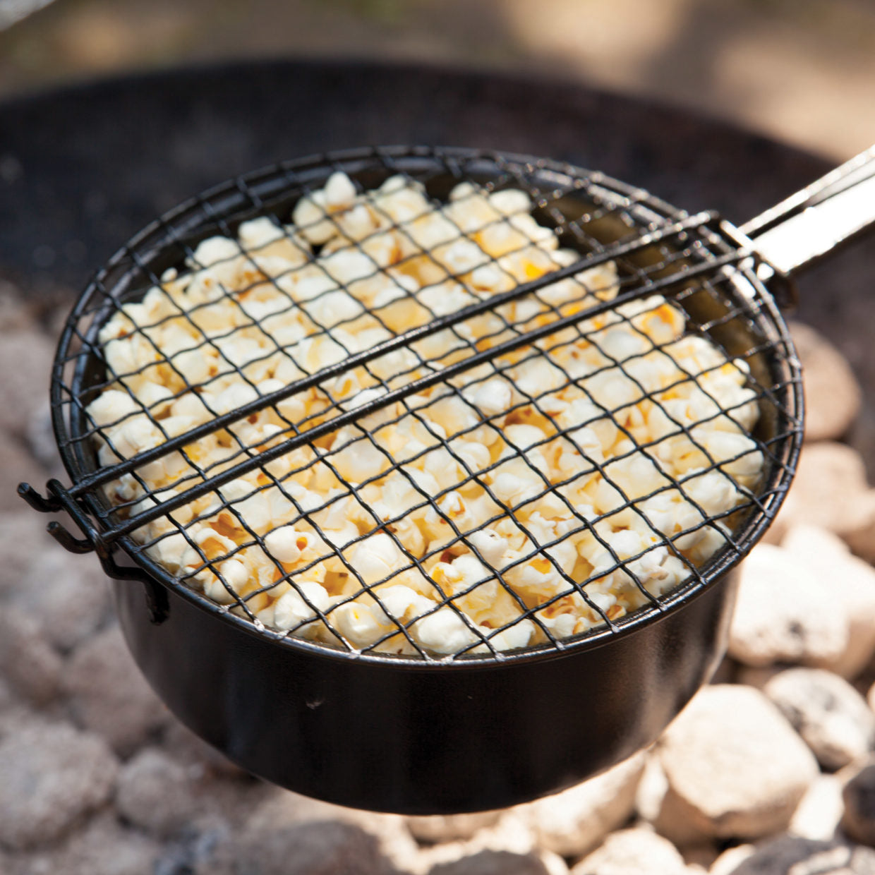 Esschert Popcornpfanne, Pfanne aus Metall | 70 x 18 x 9,3 cm