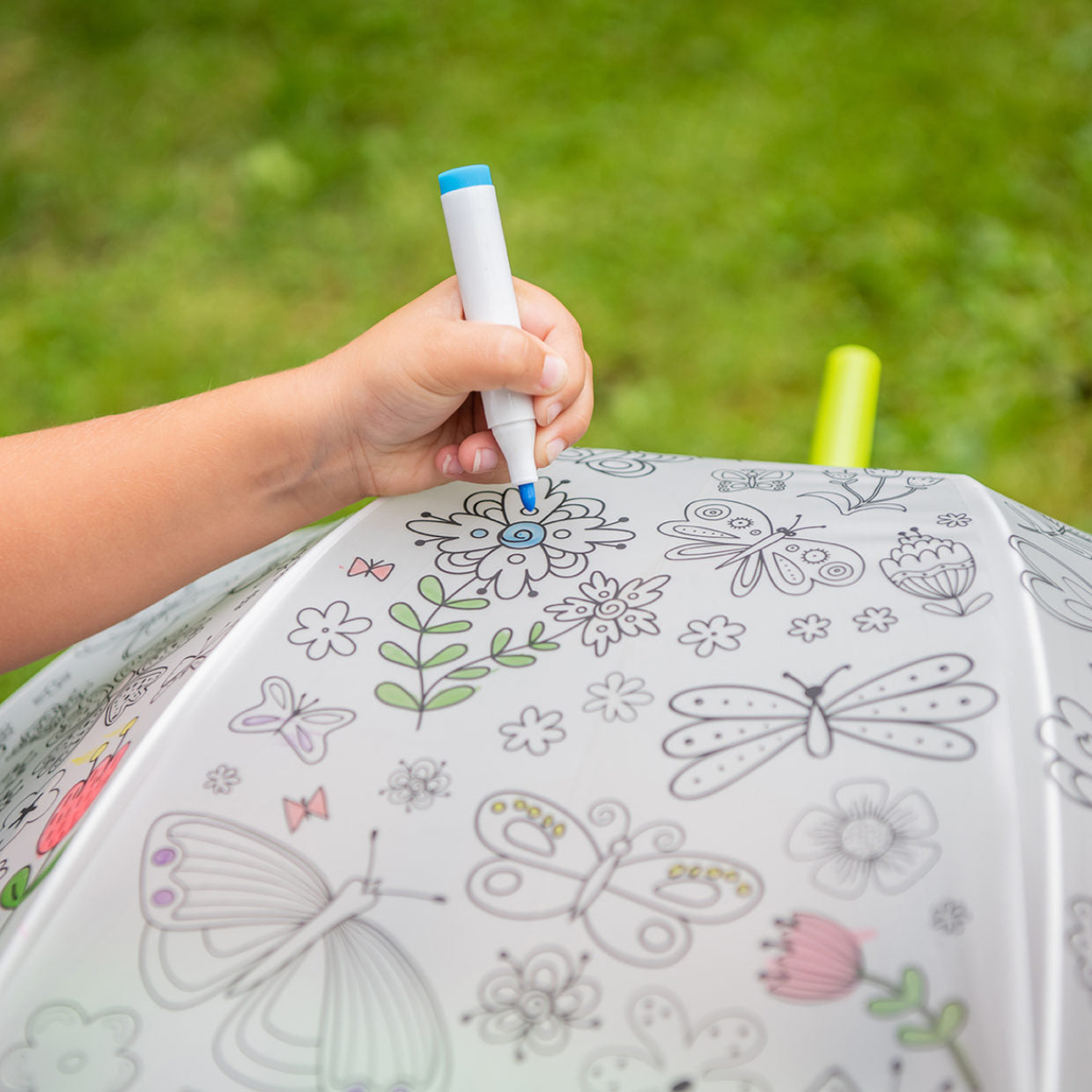 Esschert Ausmalregenschirm "Blumen" für Kinder