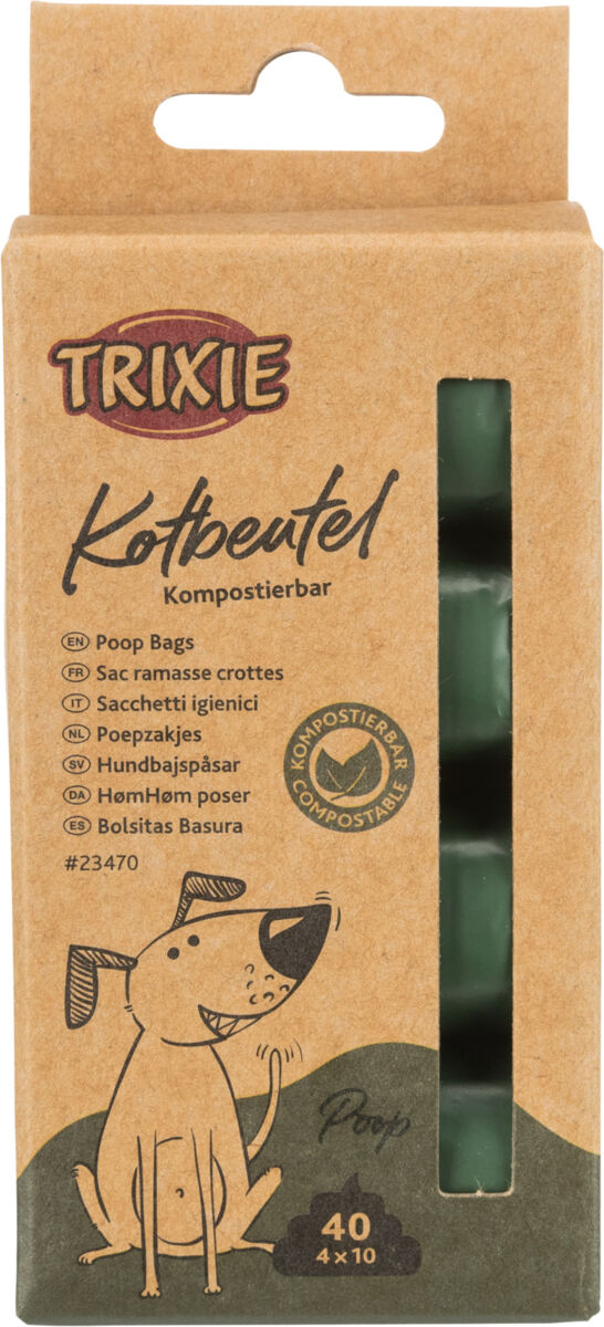 Trixie Hundekotbeutel (kompostierbar) 4 Rollen (à 10 Beutel) Waldgrün