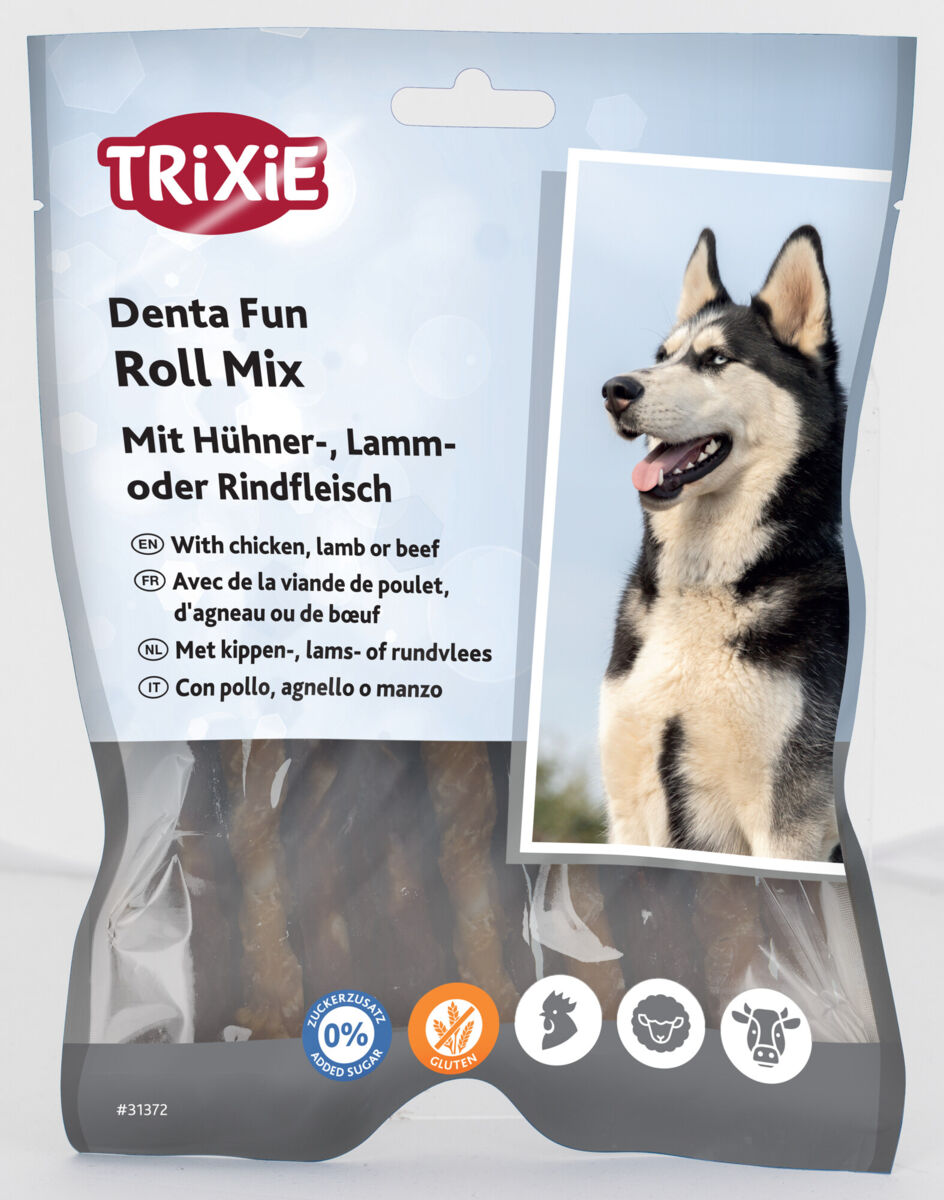 Trixie Snackbar | Roll Mix mit Huhn, Lamm, Rind 10cm (12 St./250g)