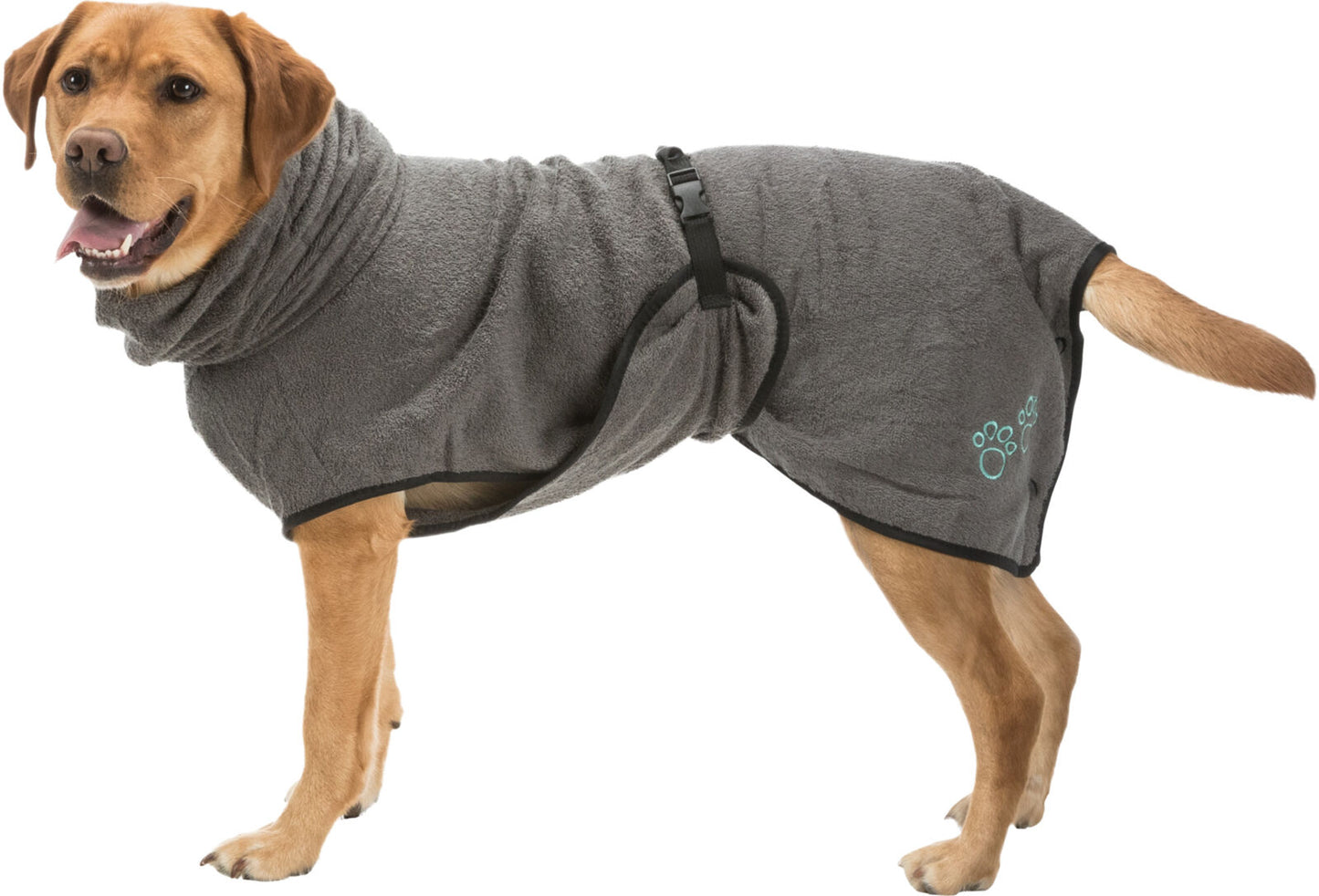 Trixie Bademantel für Hunde, Baumwolle (S 40cm) | grau