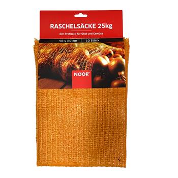 NOOR 10x Raschelsäcke 50 x 80 cm | 25KG mit Zugband