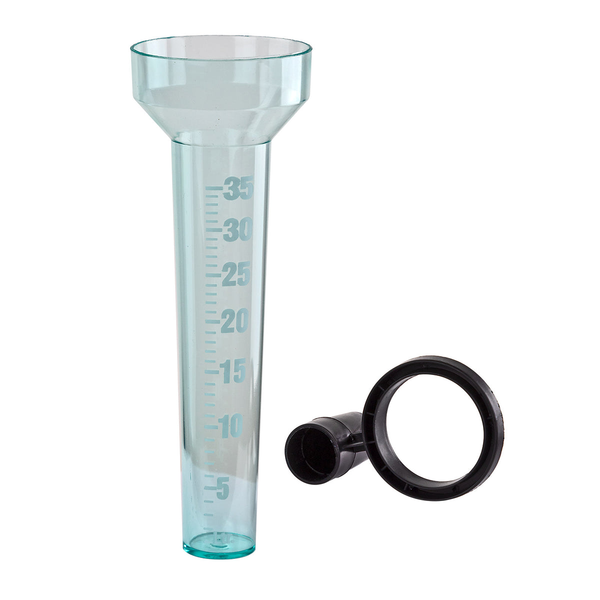 Regenmesser grün | Messbereich 35 Liter, Niederschlagsmesser, Wetterstation mit Halterung, Regenmessung
