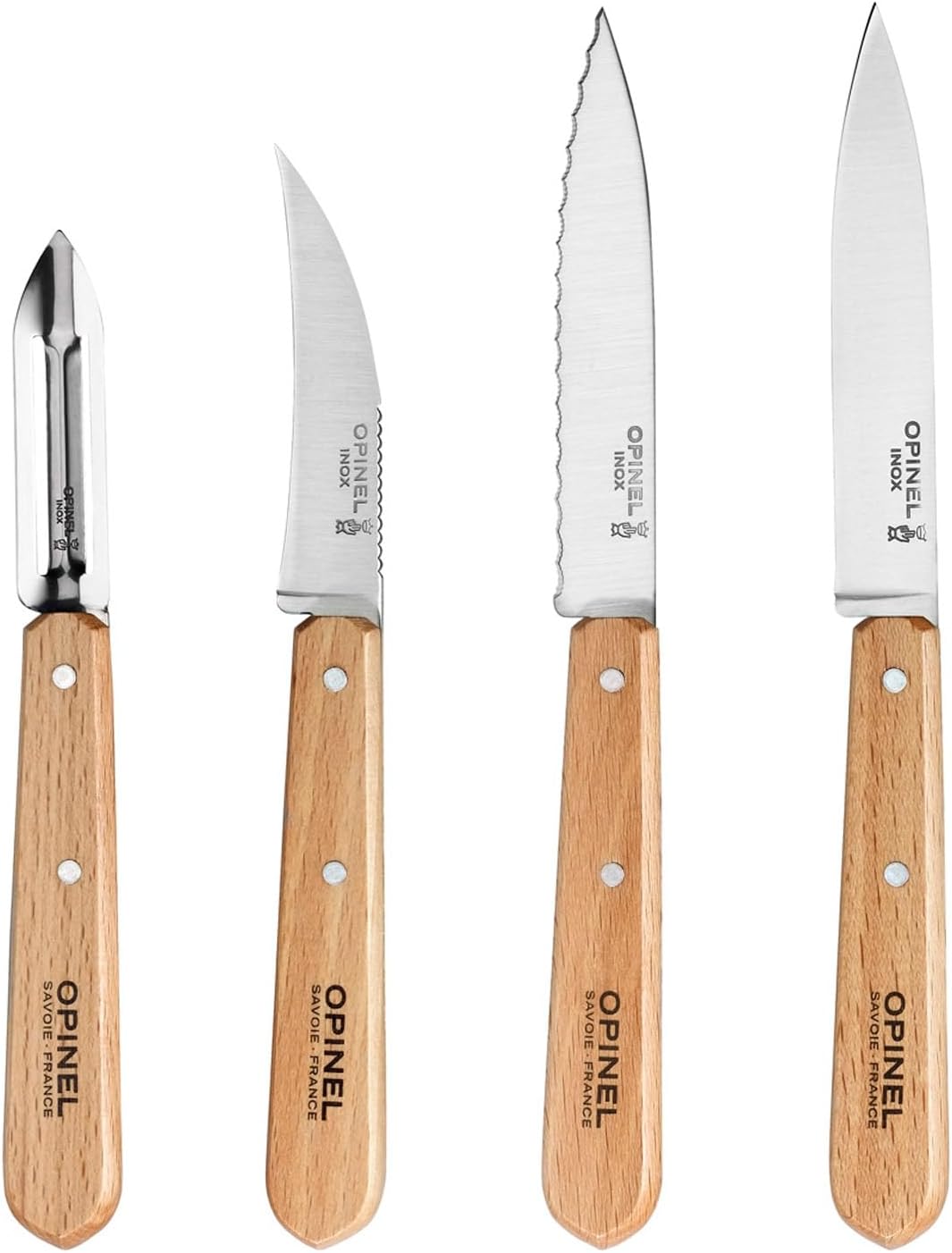 Opinel Les Essentiels natur | Küchenmesser-Set mit Buchenholz