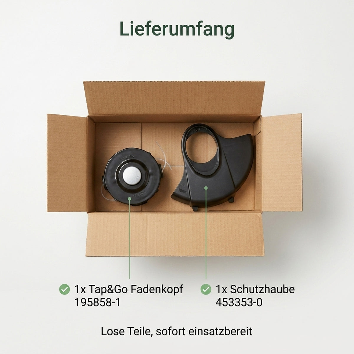 Resale® Umrüst-Set für Makita DUR181: Schutzhaube 453353-0 + Fadenkopf 195858-1 - Position 6