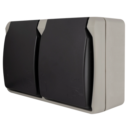 REV Aquabase Steckdose 2-fach Aufputz | IP44