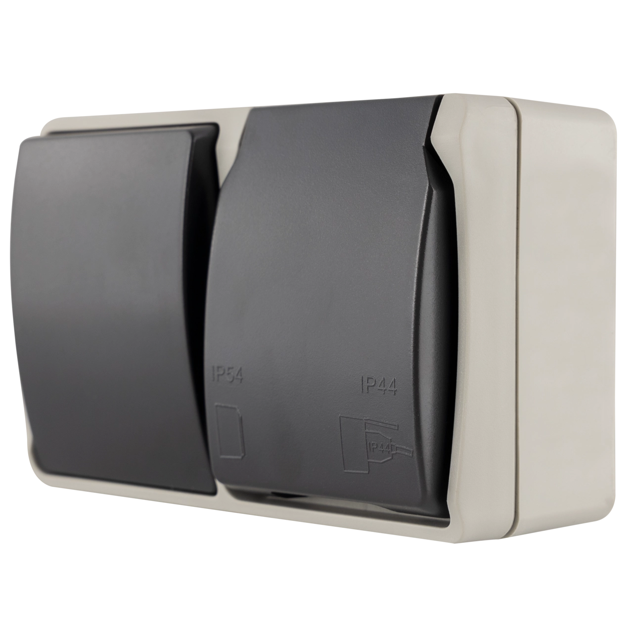REV Aquabase Wechselschalter + Steckdose Aufputz | IP44