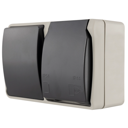 REV Aquabase Wechselschalter + Steckdose Aufputz | IP44
