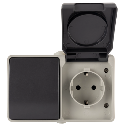 REV Aquabase Wechselschalter + Steckdose Aufputz | IP44