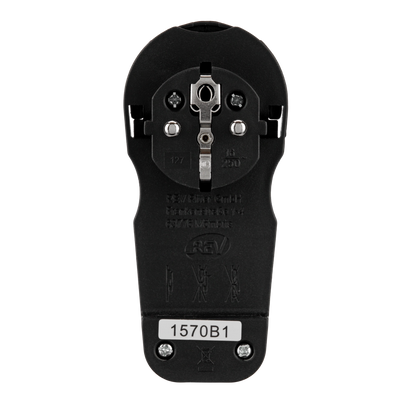 REV Schutzkontakt Flachstecker  | IP20 | 230V | schwarz