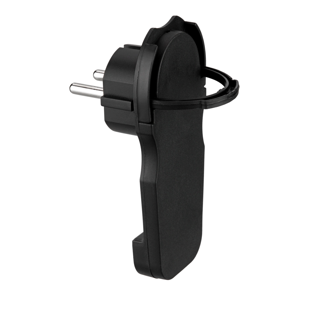 REV Schutzkontakt Flachstecker  | IP20 | 230V | schwarz