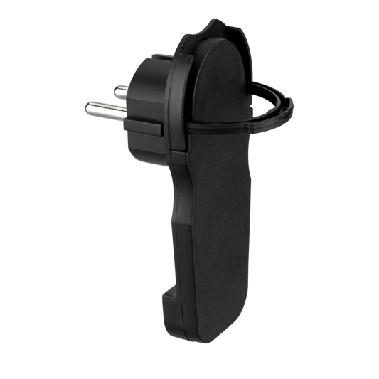 REV Schutzkontakt Flachstecker  | IP20 | 230V | schwarz