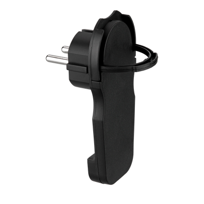 REV Schutzkontakt Flachstecker  | IP20 | 230V | schwarz