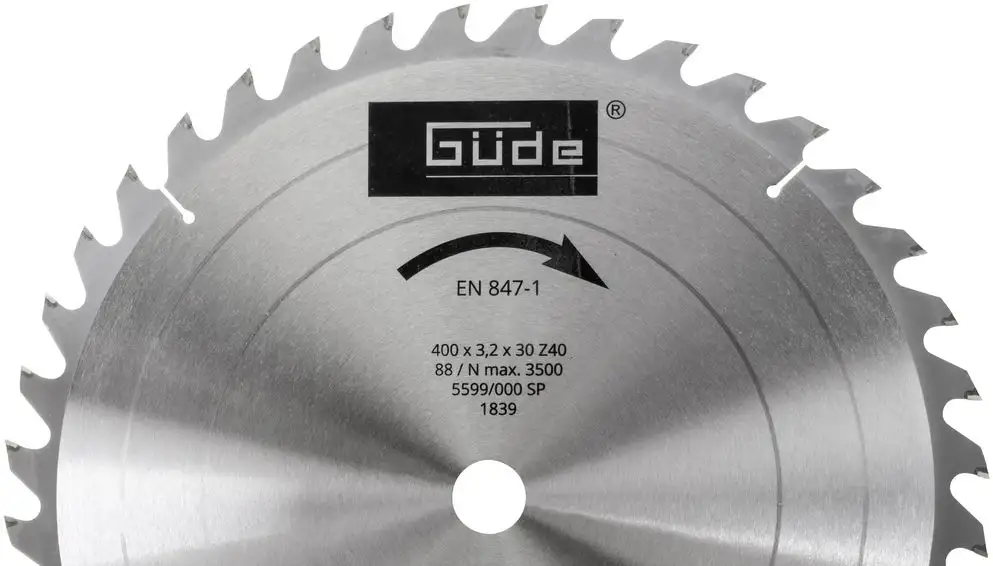 Güde Brennholzsägeblatt HM 400x30x40Z | Kreissägeblatt Hartmetall Sägeblatt Holzsägeblatt