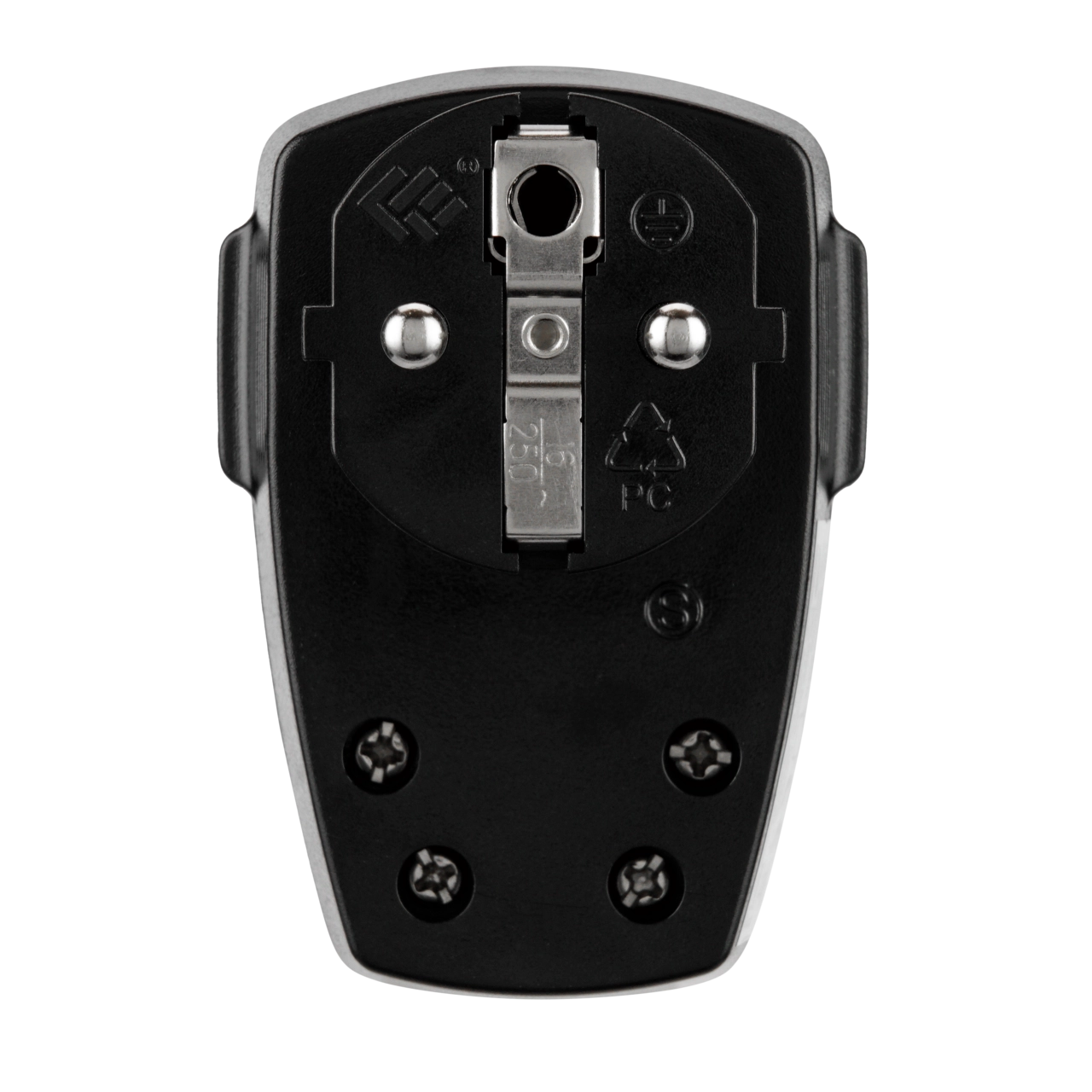 REV Schutzkontakt Stecker mit Schalter | IP20 | 16A | 230V | schwarz