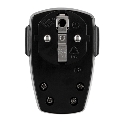 REV Schutzkontakt Stecker mit Schalter | IP20 | 16A | 230V | schwarz