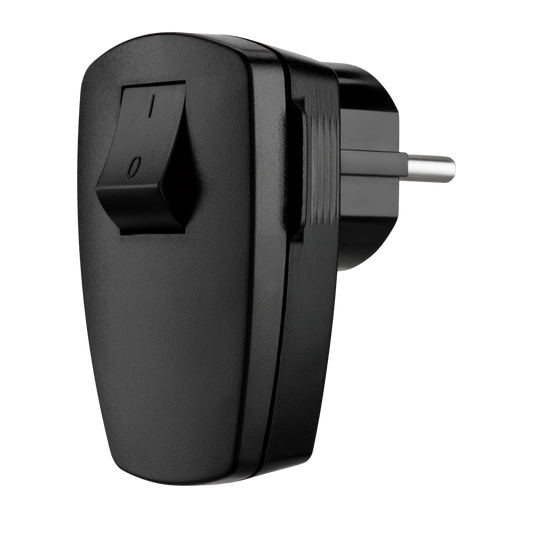 REV Schutzkontakt Stecker mit Schalter | IP20 | 16A | 230V | schwarz