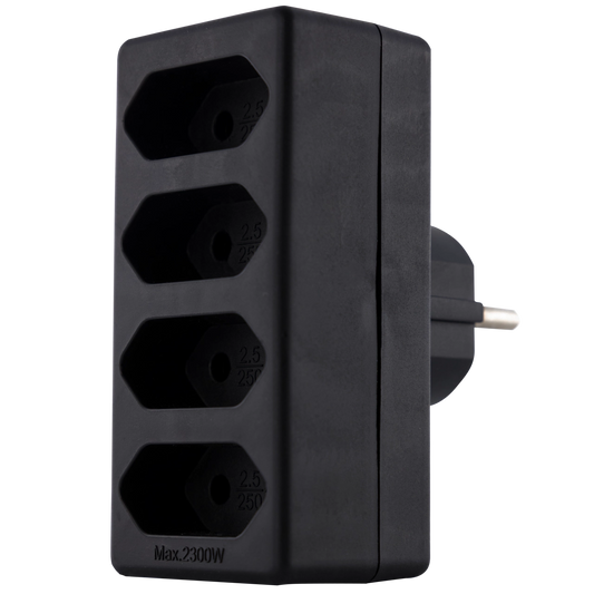 REV Übergangsstecker 4-fach | IP20 | 230V | schwarz