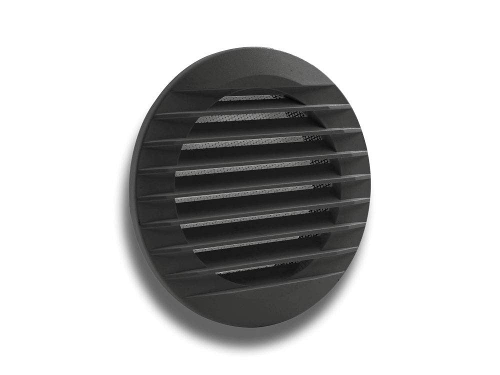 Lüftungsgitter m. Fliegengaze, Ø 140, Anschl. Ø100 mm, anthr.