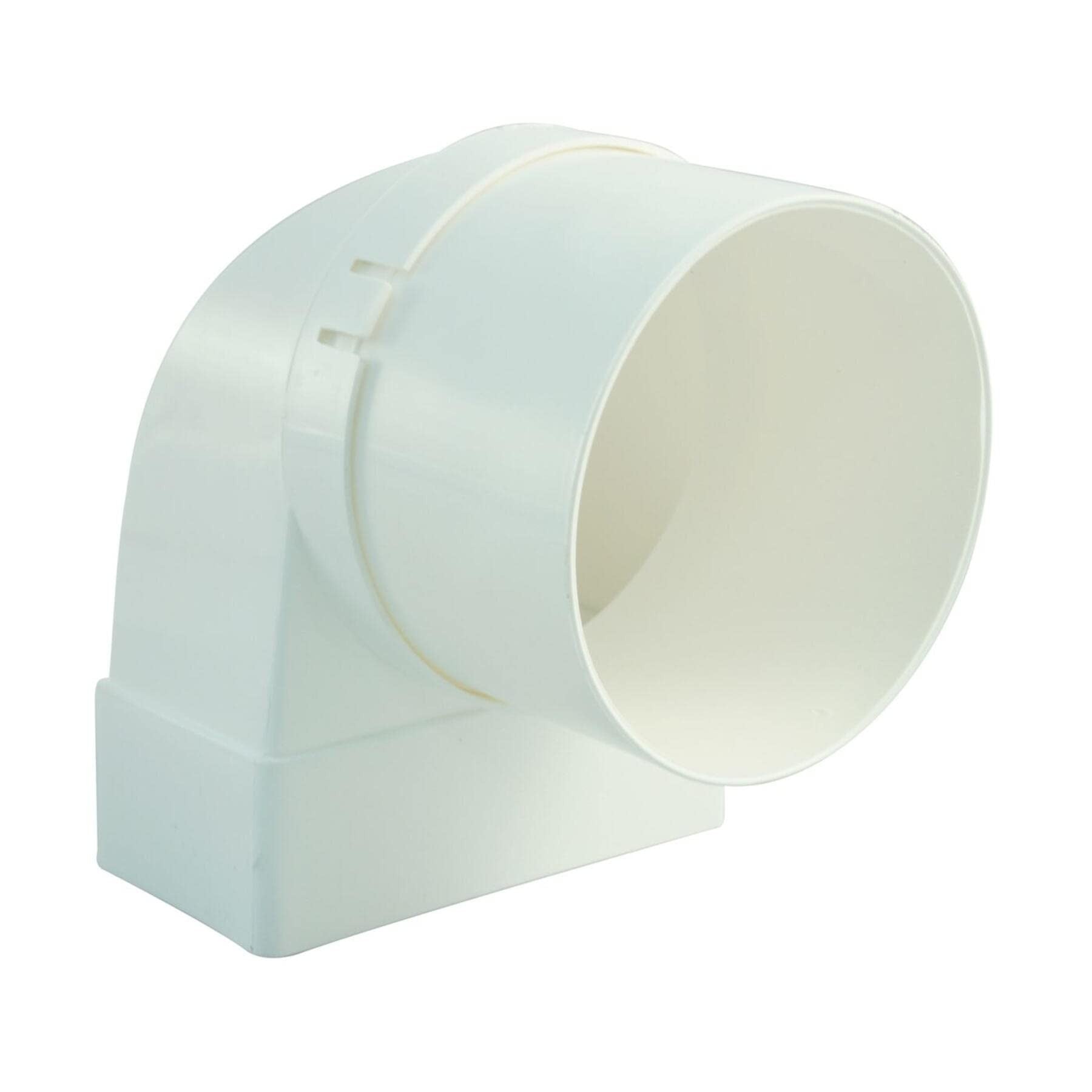 Umlenkstück Flachkanalsystem m.Stutzen, RA 100mm (Da),weiß