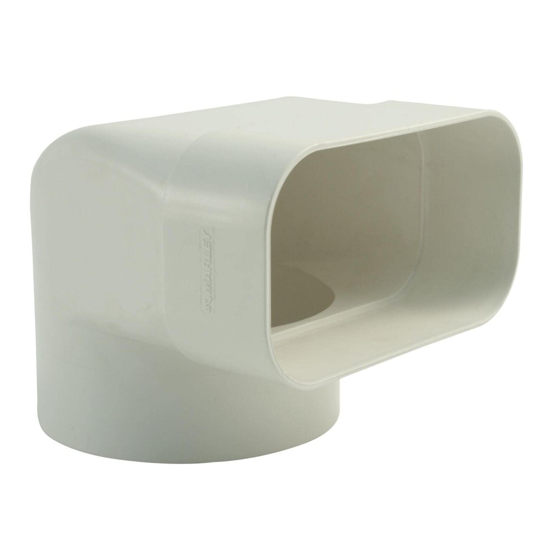 Umlenkstück Flachkanalsystem m.Stutzen RA125mm (Da), weiß