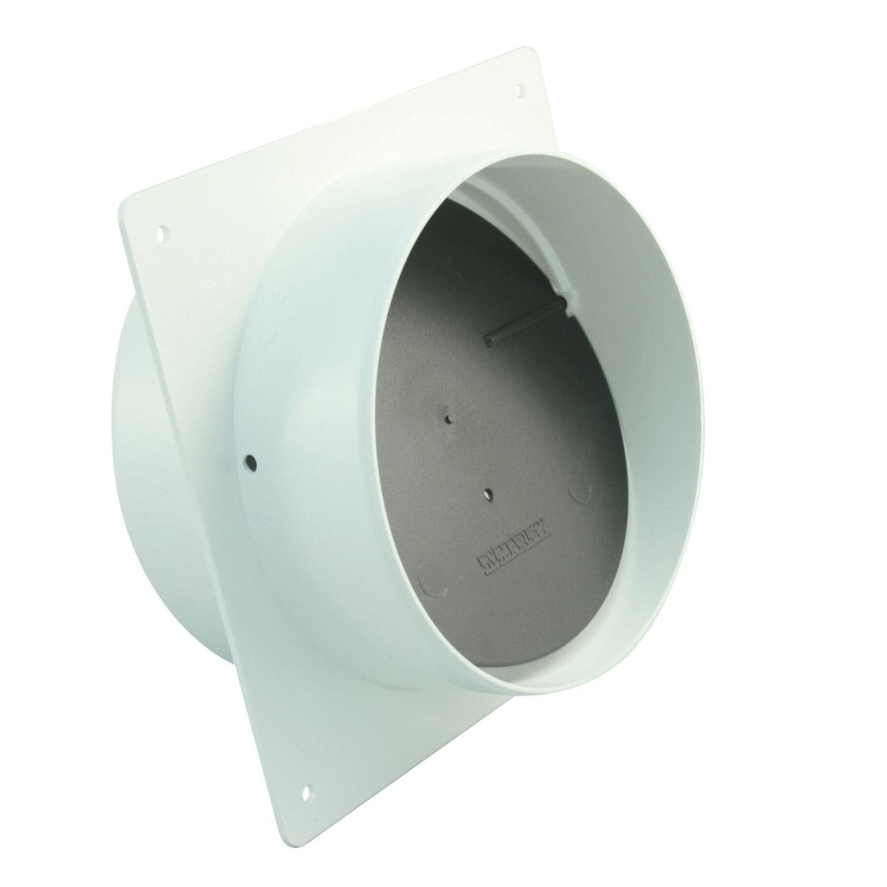Maueranschlußstutzen m.Rückstauklappe, 125mm,weiß