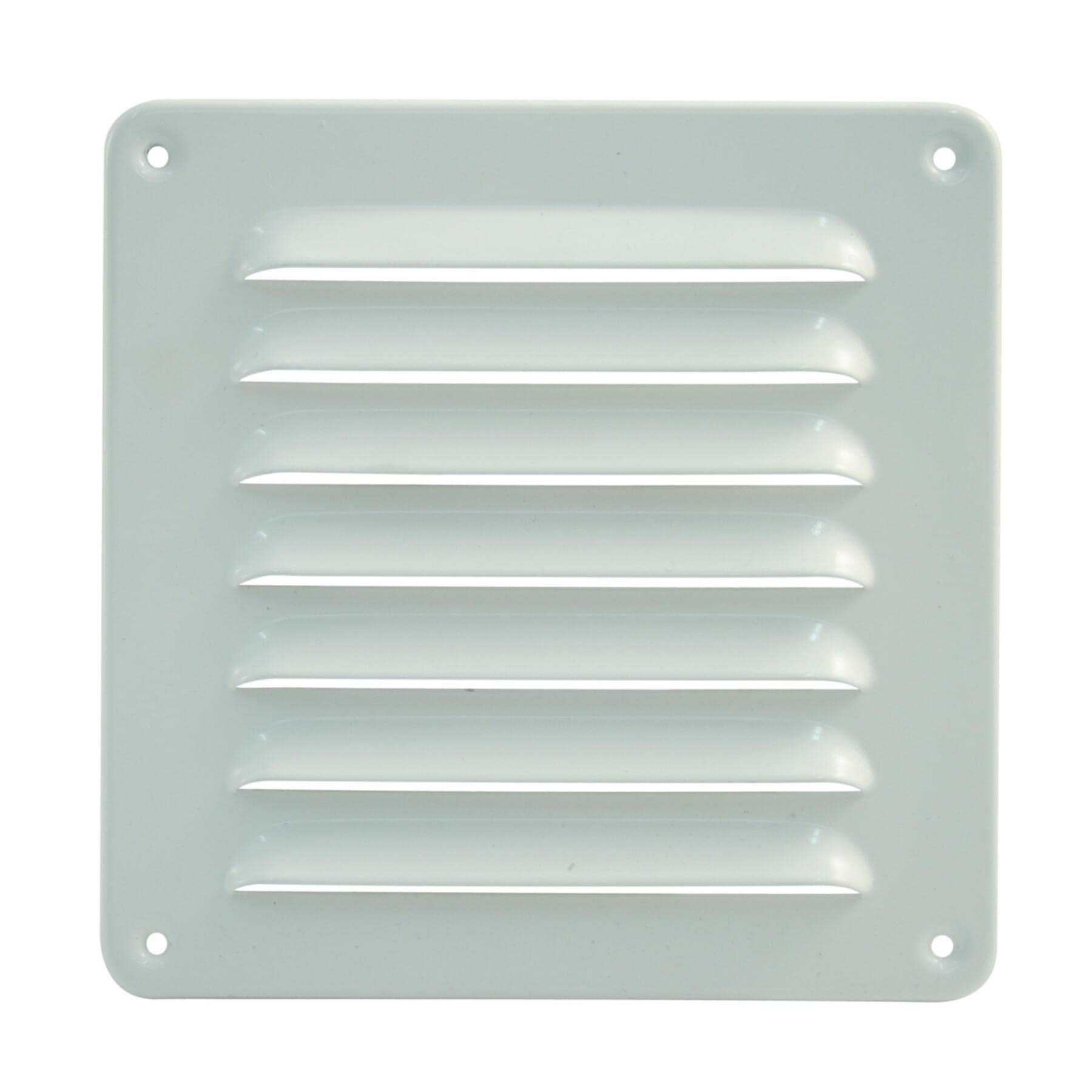 Lüftungsgitter aus Aluminium wetterfest, 195x195mm, weiß