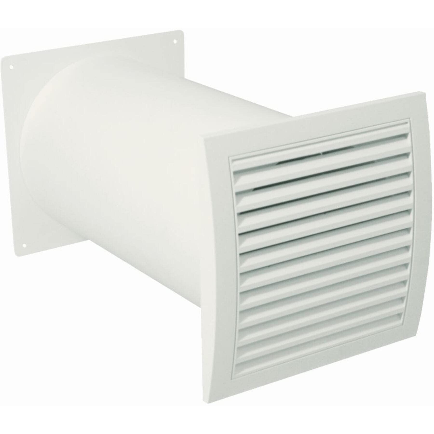 Teleskopkanal selbstt.Rückstau klappe, 150mm,220x235mm,weiß
