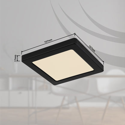 Lasse Deckenleuchte schwarz 17x17cm