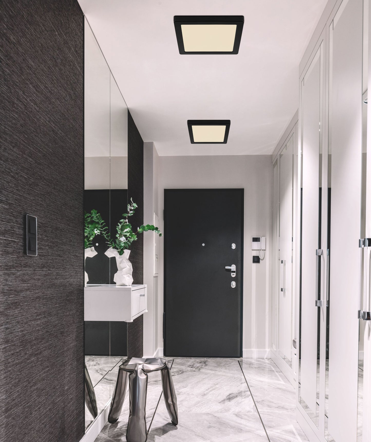 Lasse Deckenleuchte schwarz 22x22cm