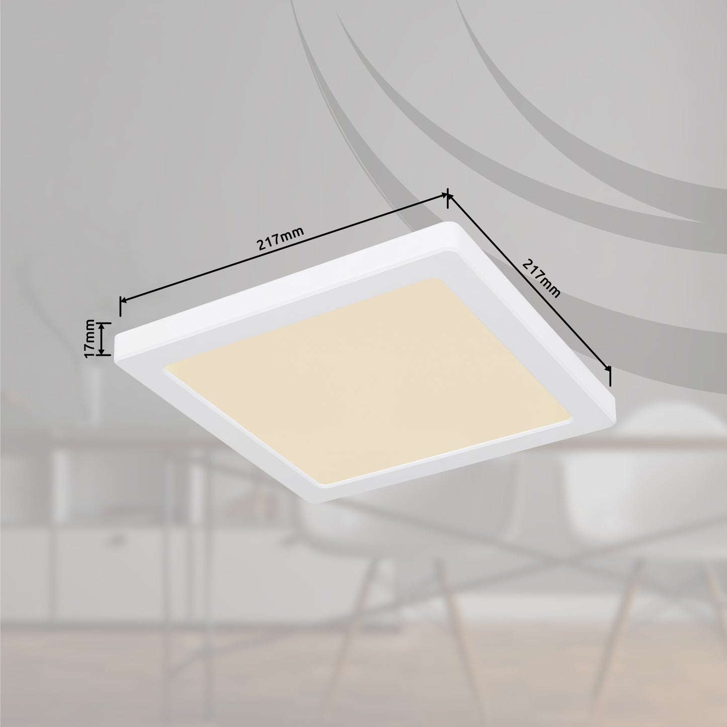 Lasse Deckenleuchte weiß 22x22cm