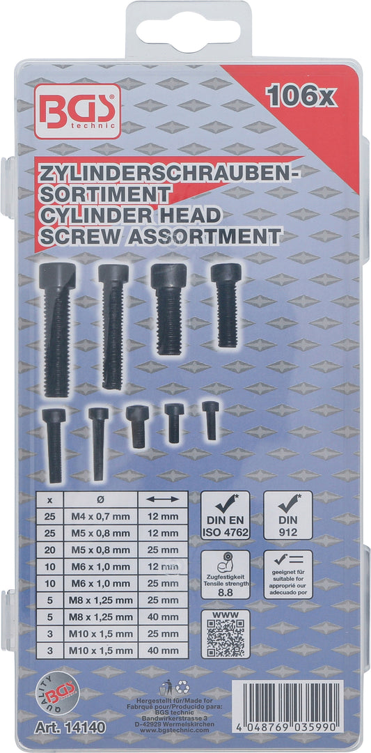 BGS Zylinderschrauben-Sortiment | Innensechskant | 106 teilig