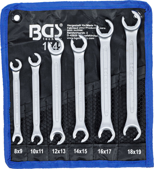 BGS Offener Doppel-Ringschlüssel-Satz | SW 8x9 - 18x19 mm | 6-teilig